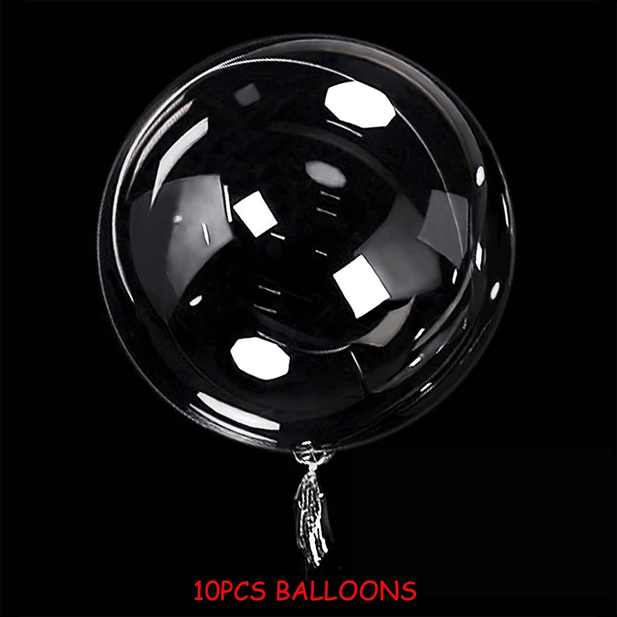 LEDライト付き透明ボボバルーン10個セット
