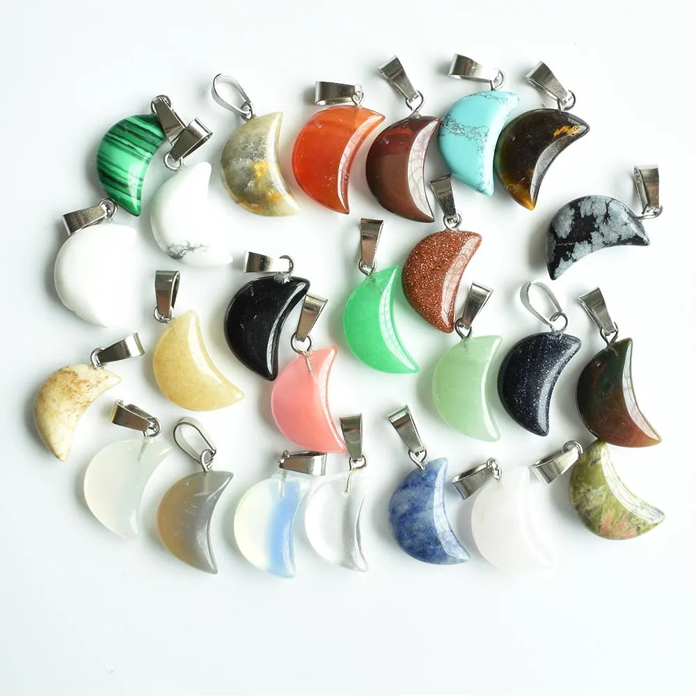 イベント装飾・パーティグッズ|天然石三日月型ペンダントヘッド(50個セット)