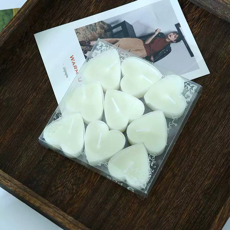 香り付きハート型アロマキャンドル9個セット