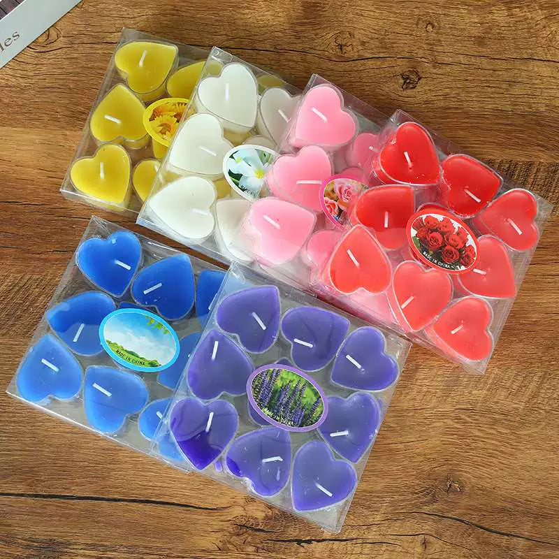 香り付きハート型アロマキャンドル9個セット