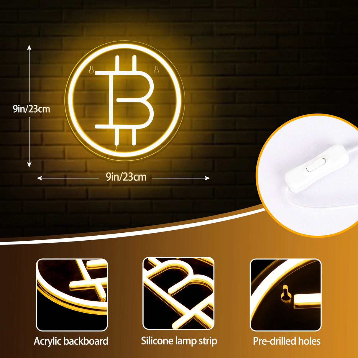 ビットコインネオンサイン(ネオン看板)LEDライト