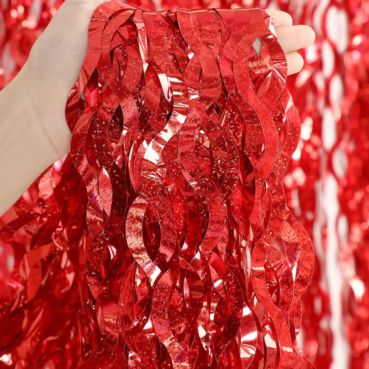 パーティー・インテリア用装飾 波形カーテン 壁面装飾 キラキラ光る