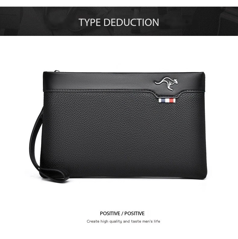 |イベント・ノベルティ用品 | メンズPUレザークラッチバック | W26cm×H17cm×D3cm