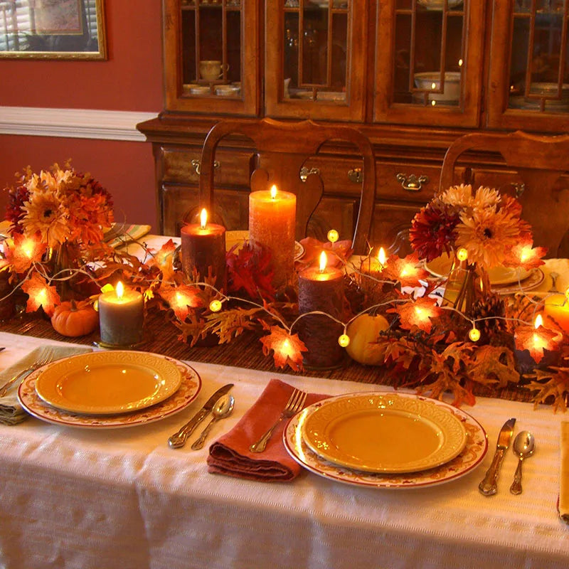 イベント・ハロウィン装飾|LEDメープルガーランドライト(3M)