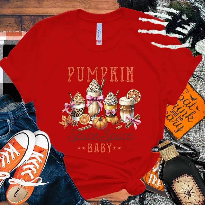 イベント・ハロウィングッズ|レディース ハロウィンスイーツ柄Tシャツ(S~3XL)