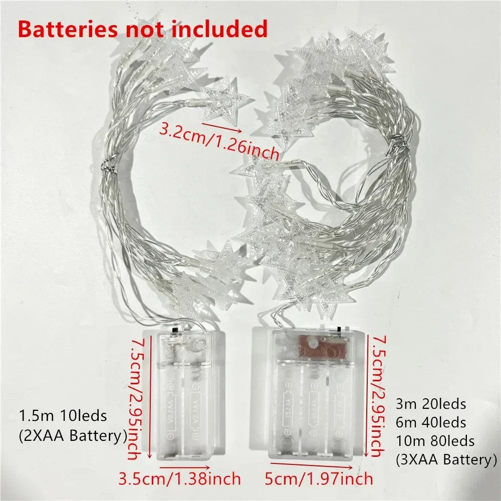 ドレープライト|イベント・クリスマス装飾|屋外用LEDガーランド スターチェーンライト (1.5~10m)