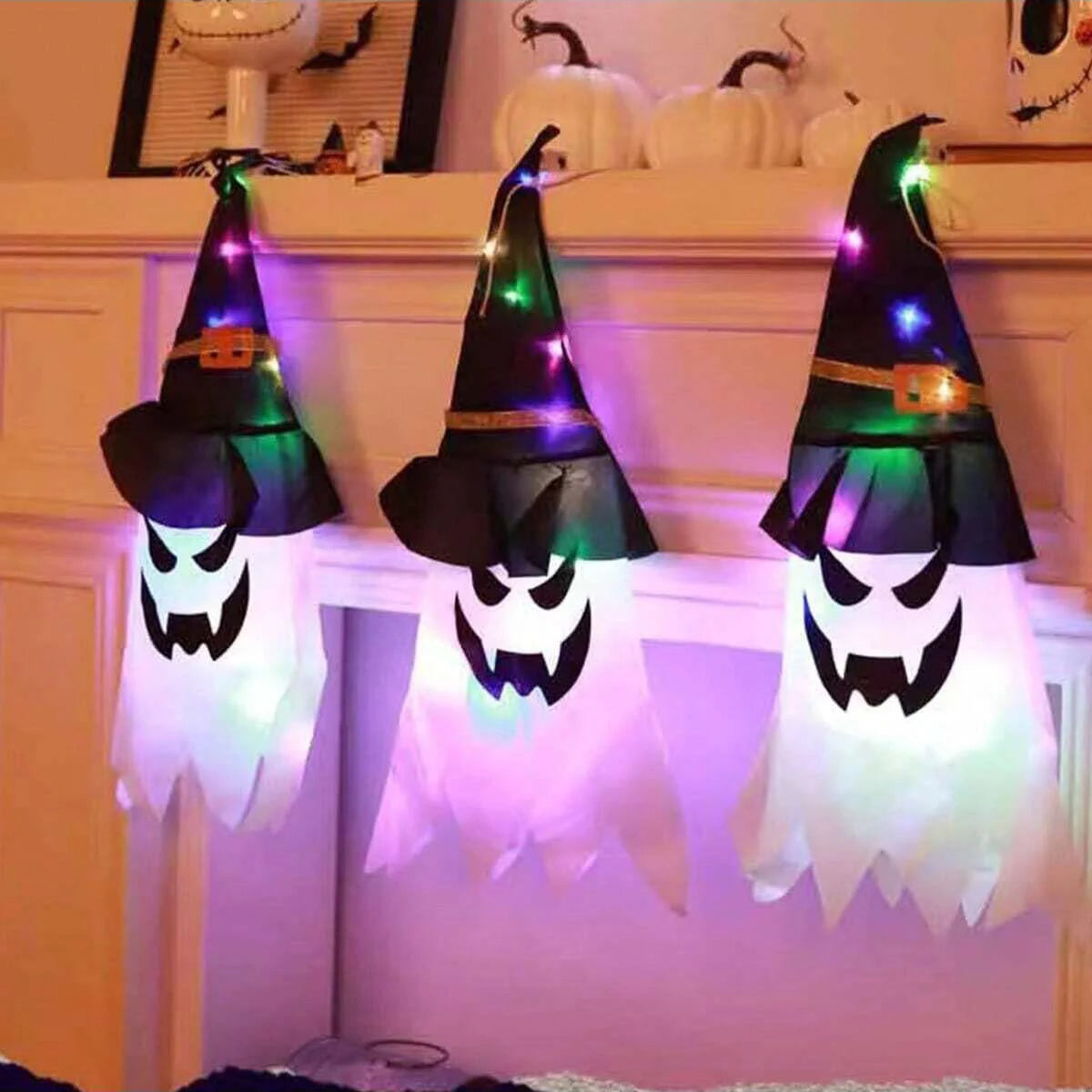 イベント・ハロウィン装飾|ゴースト型吊り下げライト (1pcs/2pcs/3pcs)