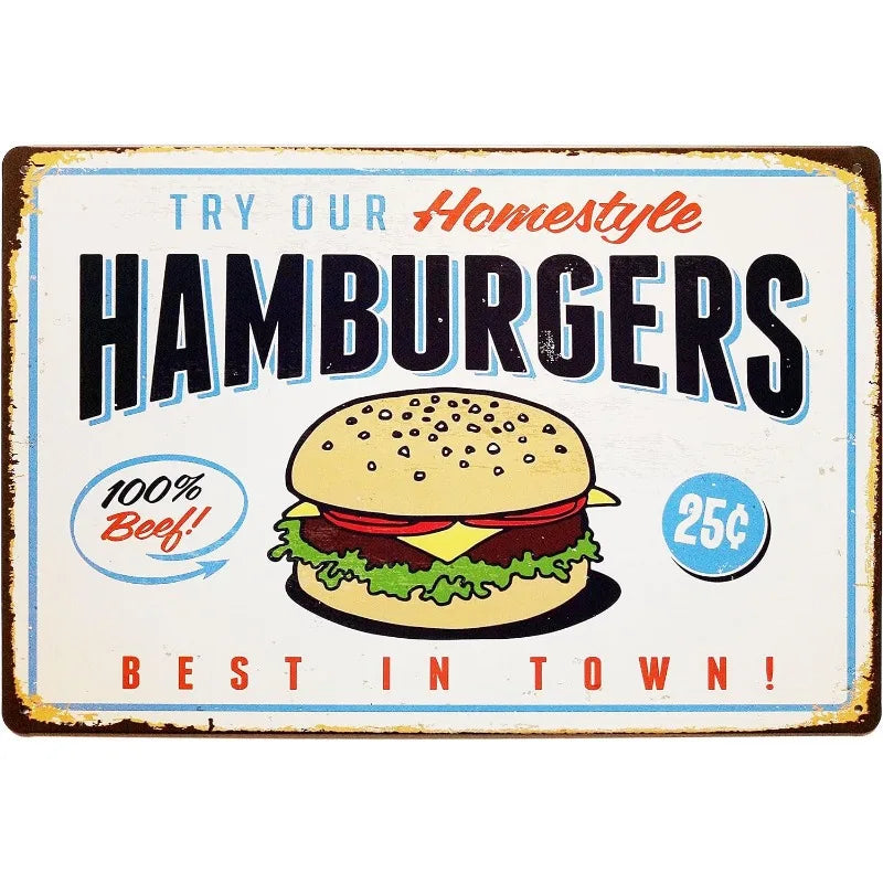 ファーストフードヴィンテージブリキ看板