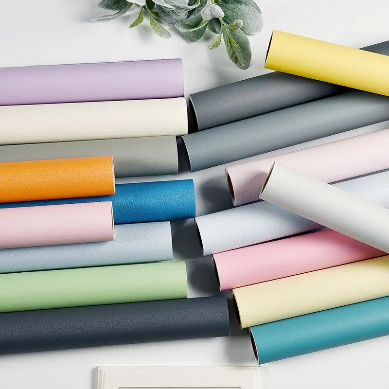 壁面装飾 インテリア用壁紙風カラーシート 45c幅 長さ1M/3M/5M/10M 耐水・耐油