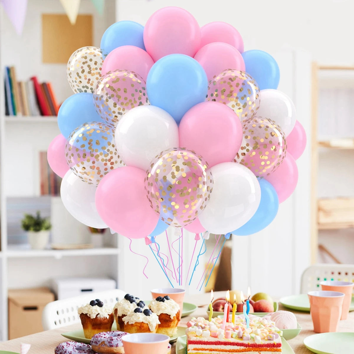 イベント・クリスマス装飾|ゴールドコンフェッティ&メタリックバルーンセット