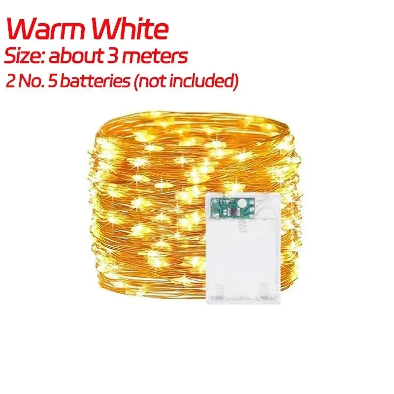 人工植物・グリーンアイビーリーフ・フェアリーライトガーランド・シルク製