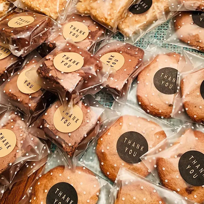 |イベント・ノベルティ用品 | 水玉模様透明ギフト袋・シール100枚セット