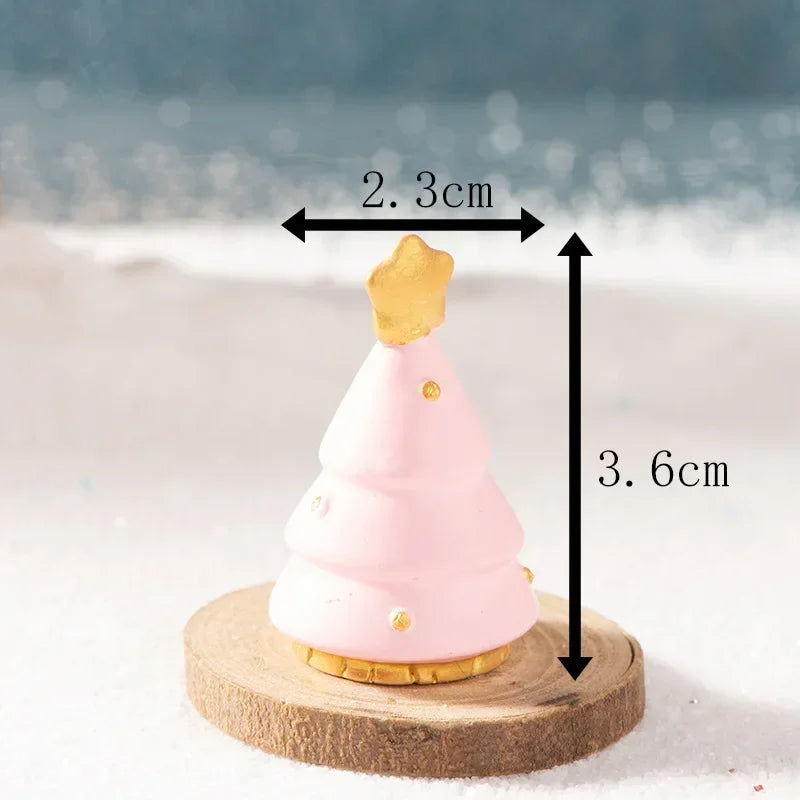 【クリスマス用装飾】ミニクリスマスツリー サンタ&妖精の樹脂置物