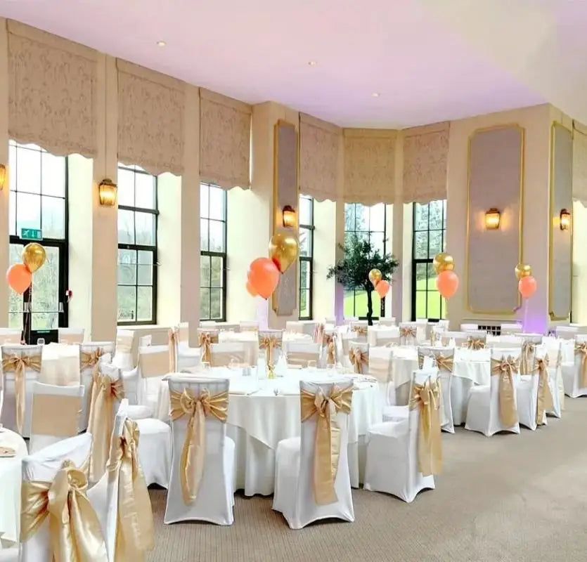 インテリア・パーティ装飾 | サテンリボン椅子カバーセット | 10個 背もたれカバー