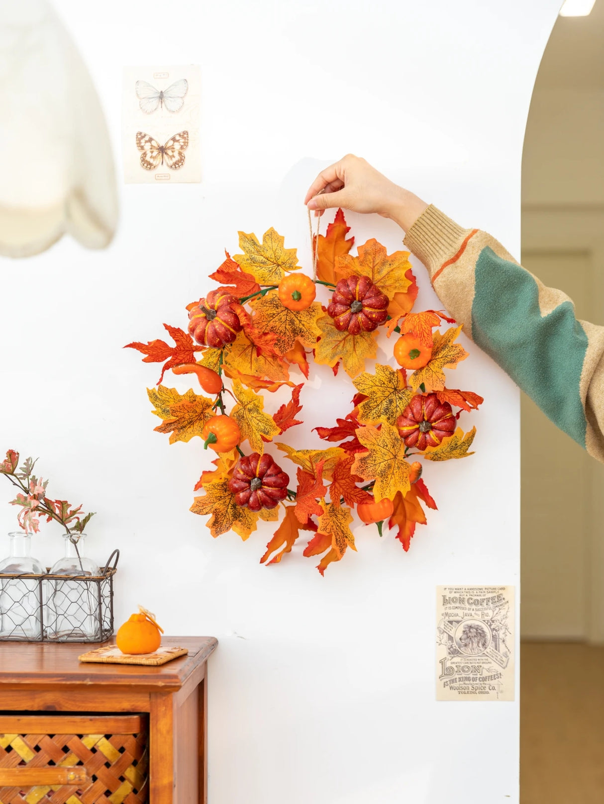 イベント・ハロウィングッズ|秋のカボチャリース - ドア用装飾