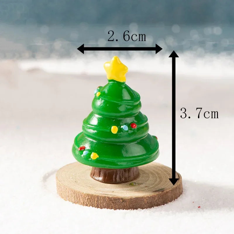 【クリスマス用装飾】ミニクリスマスツリー サンタ&妖精の樹脂置物