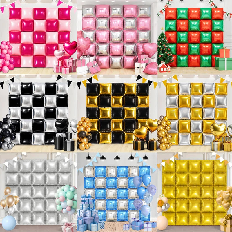 イベント・クリスマス装飾|25個セット 両面スクエアホイルバルーンキット