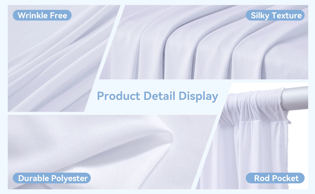 シワ防止背景幕ドレープ 5×20フィート