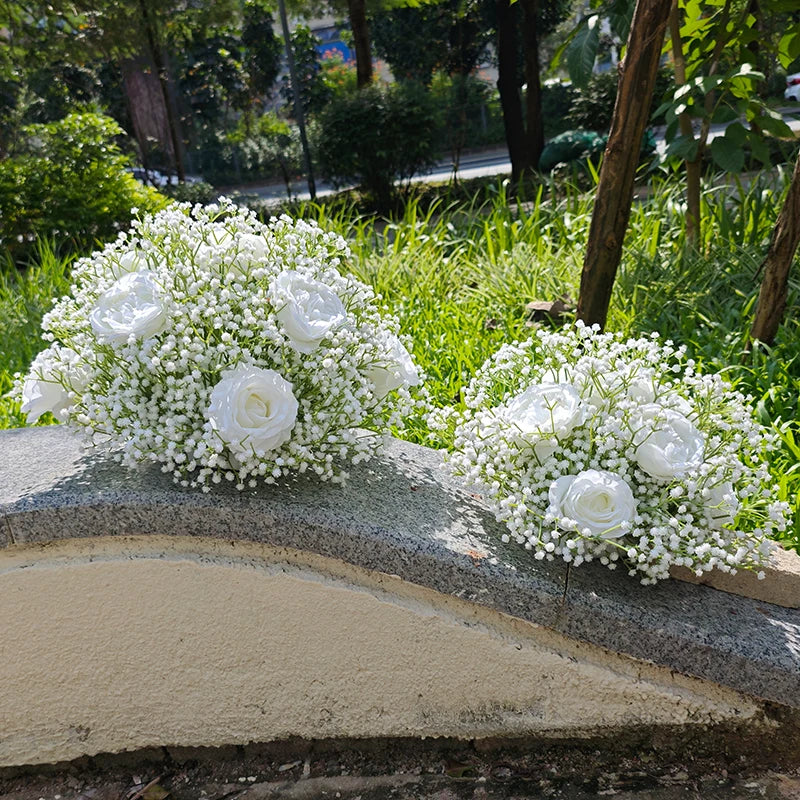 パーティー・ガーデン装飾|屋外用シルクフラワーボールアレンジメント