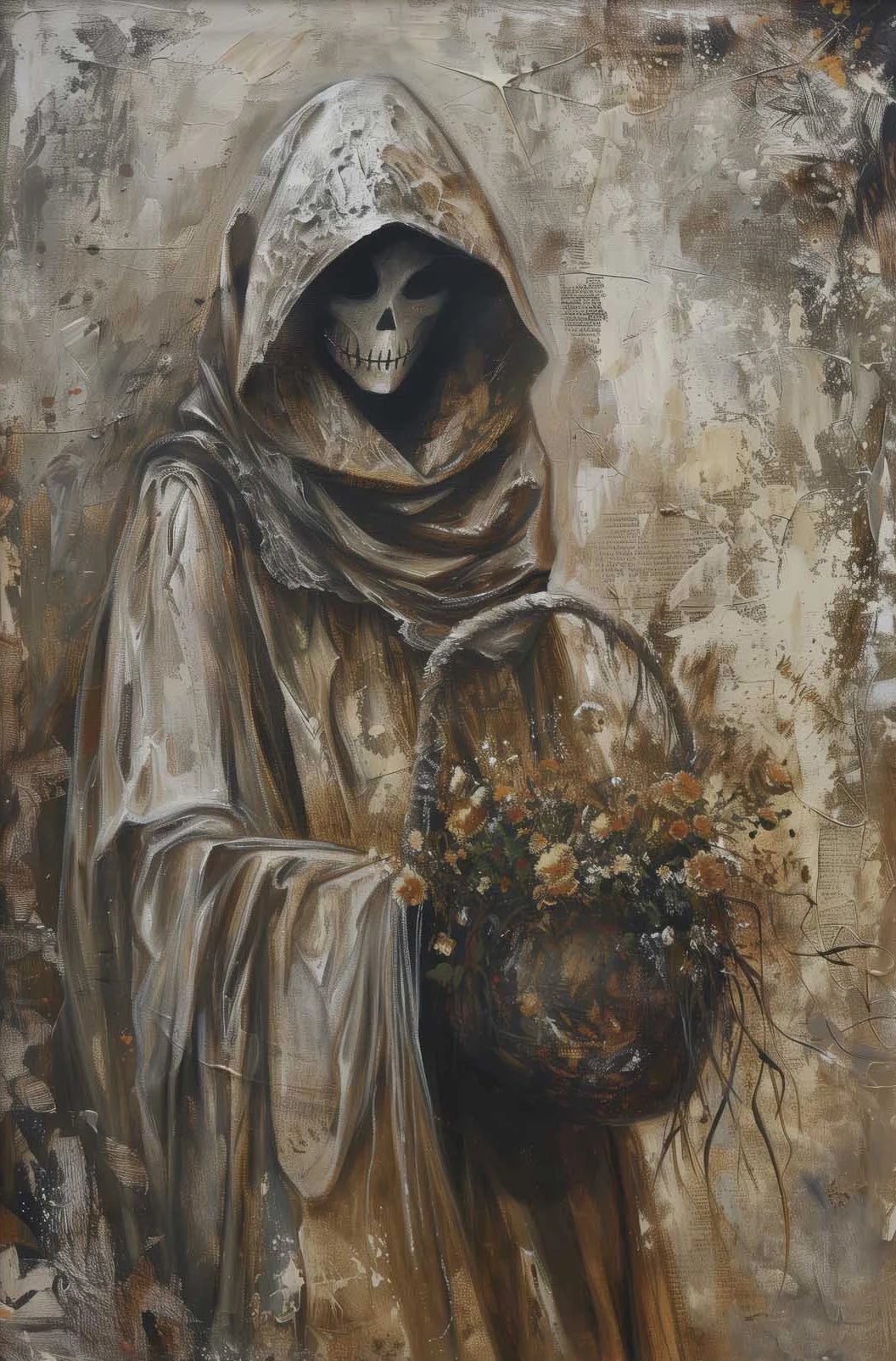 イベント・ハロウィングッズ|不気味な抽象スケルトンキャンバスアート