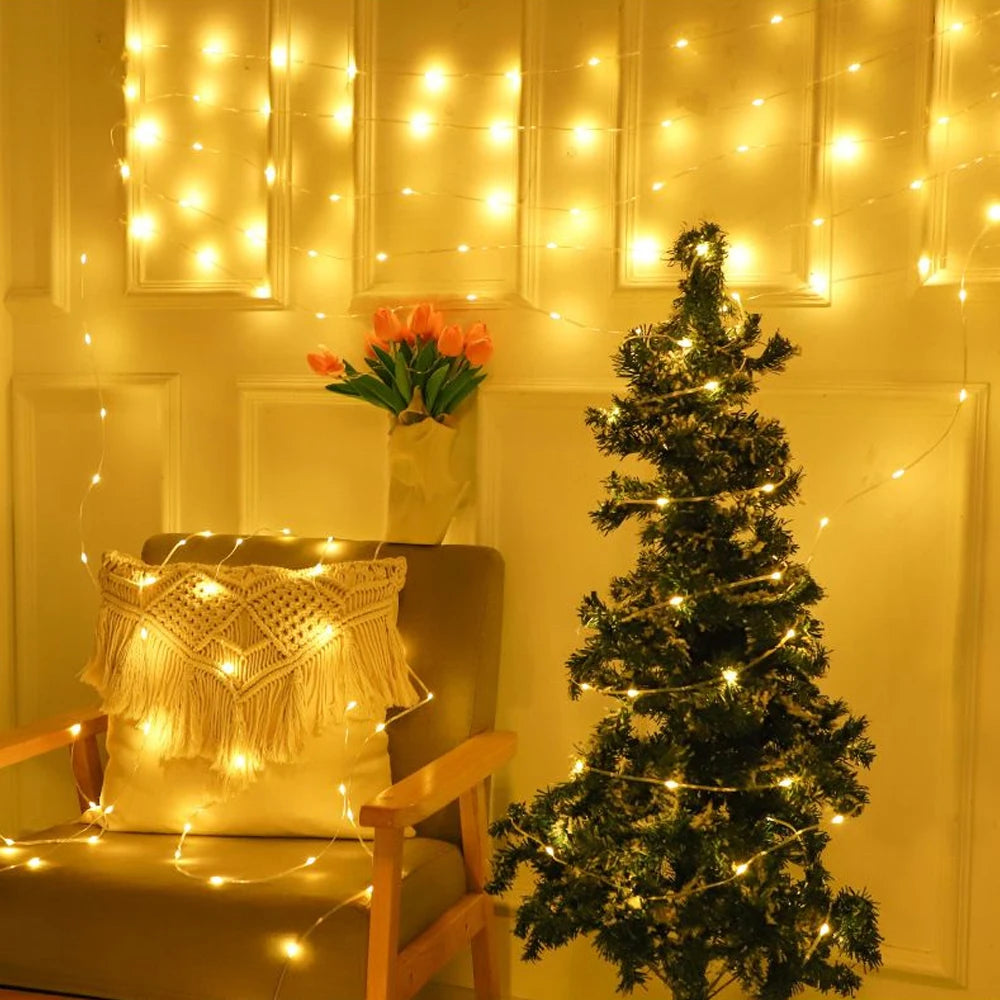 ドレープライト|イベント・クリスマス装飾|USBストリングライト( 5M/10M/20M)