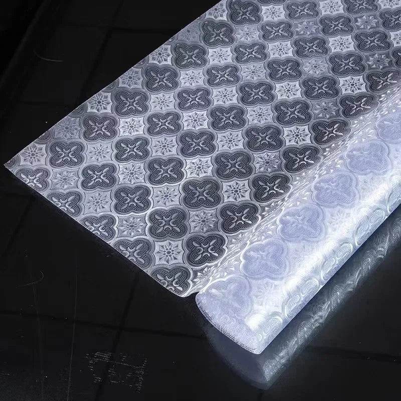 【静電気吸着】レトロなベゴニアの花柄ガラスフィルム / UVカット&断熱効果