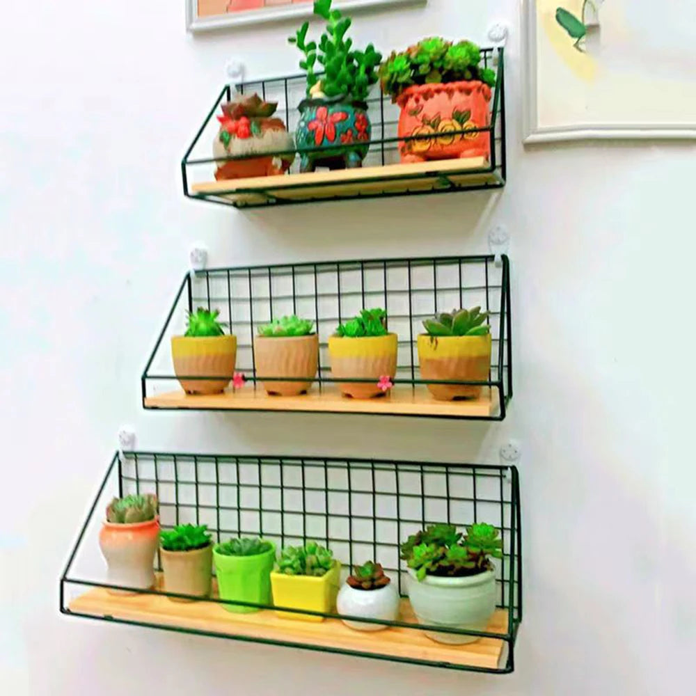 多機能アイアン壁掛け収納棚