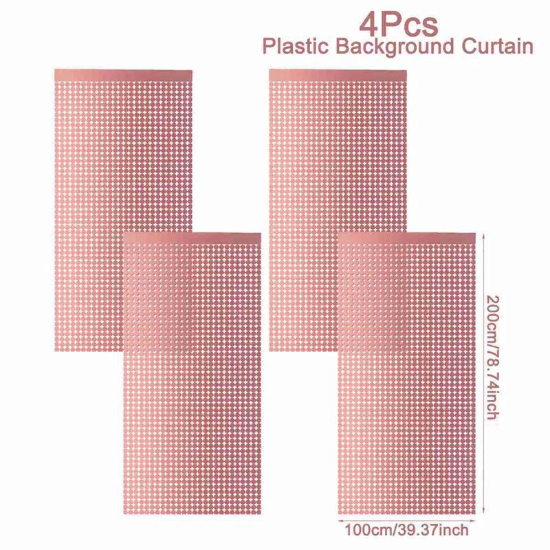 パーティー・インテリア装飾 キラキラ!ミラーボール風カーテン 4枚入セット