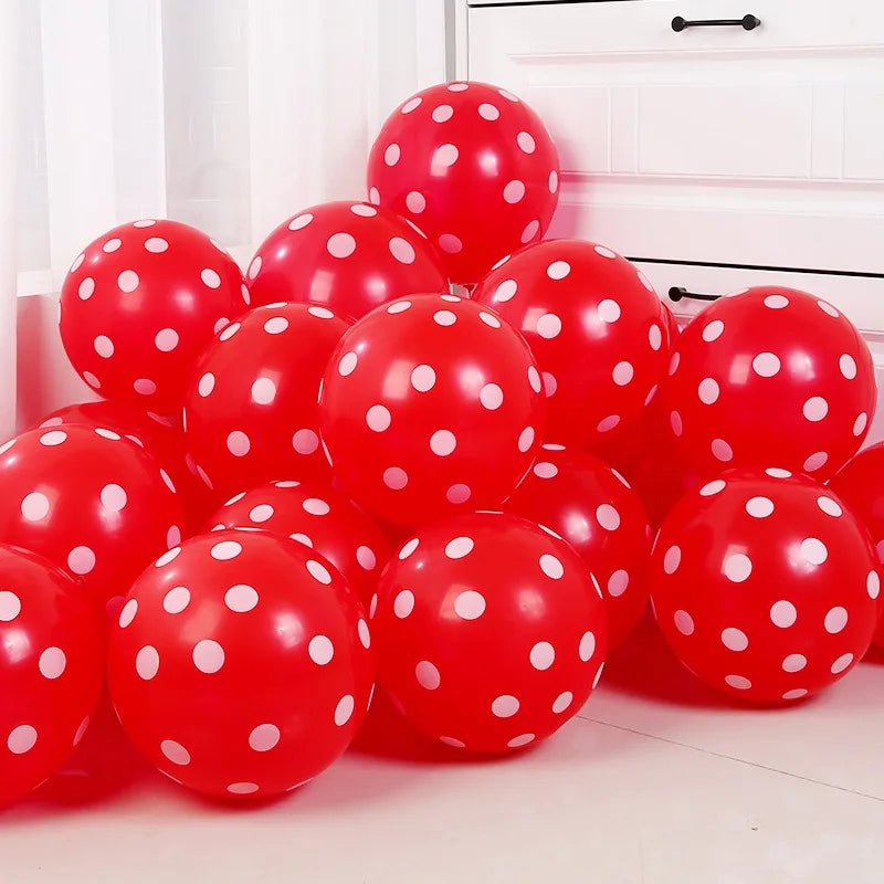 12インチ透明水玉バルーン 赤いドット型