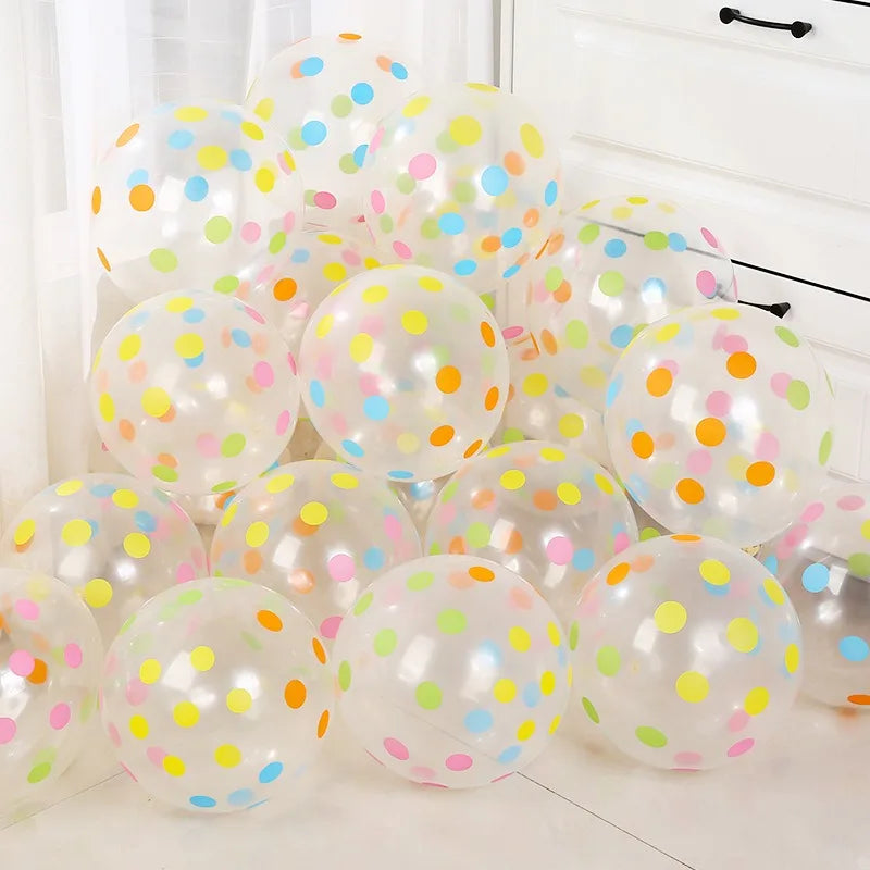 12インチ透明水玉バルーン 赤いドット型