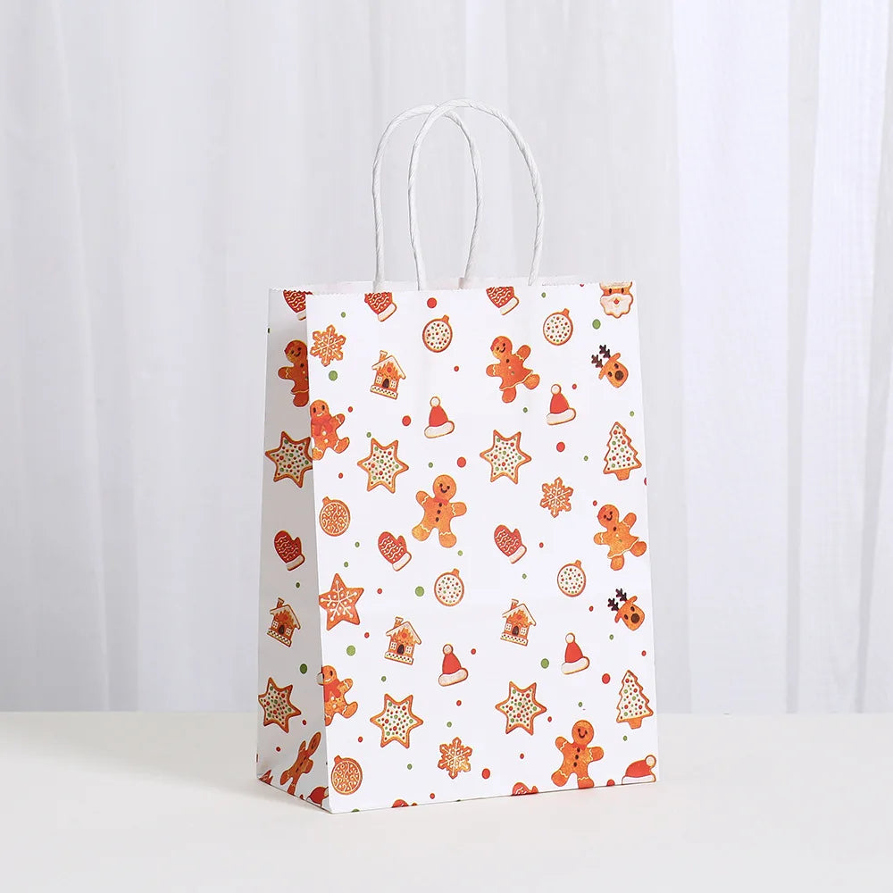 イベント・クリスマス装飾|紙製クリスマスギフトラッピングバッグ(6個入)