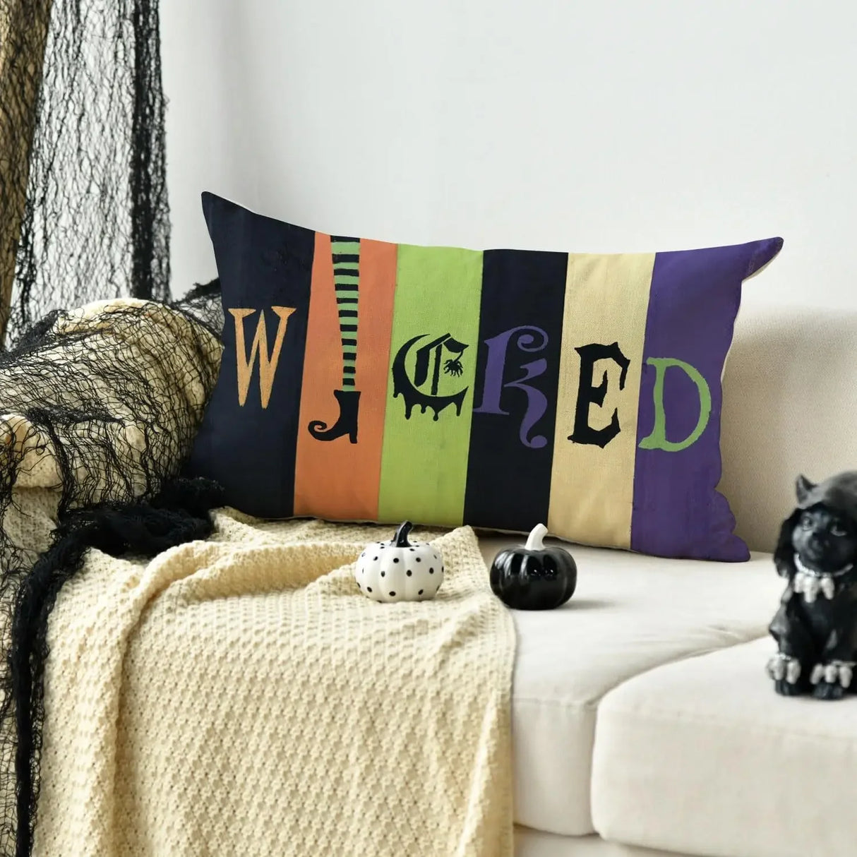 イベント・ハロウィングッズ|リネンクッションカバー30x50cm