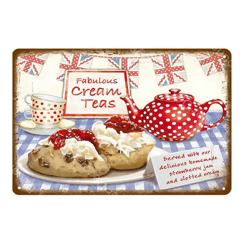 カフェ ヴィンテージブリキ看板