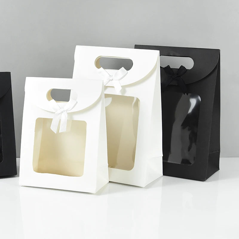 |ノベルティ用品 | 窓付きクラフト紙ギフトバッグ 5個セット