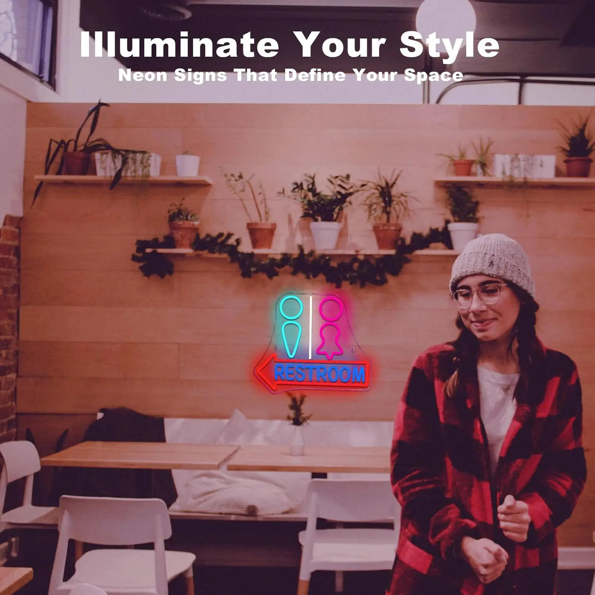 トイレ LED ネオンサイン(ネオン看板)ウォールライト