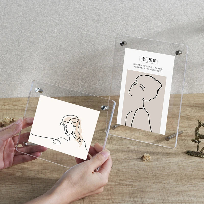 透明アクリル製フォトフレーム デスクトップ用