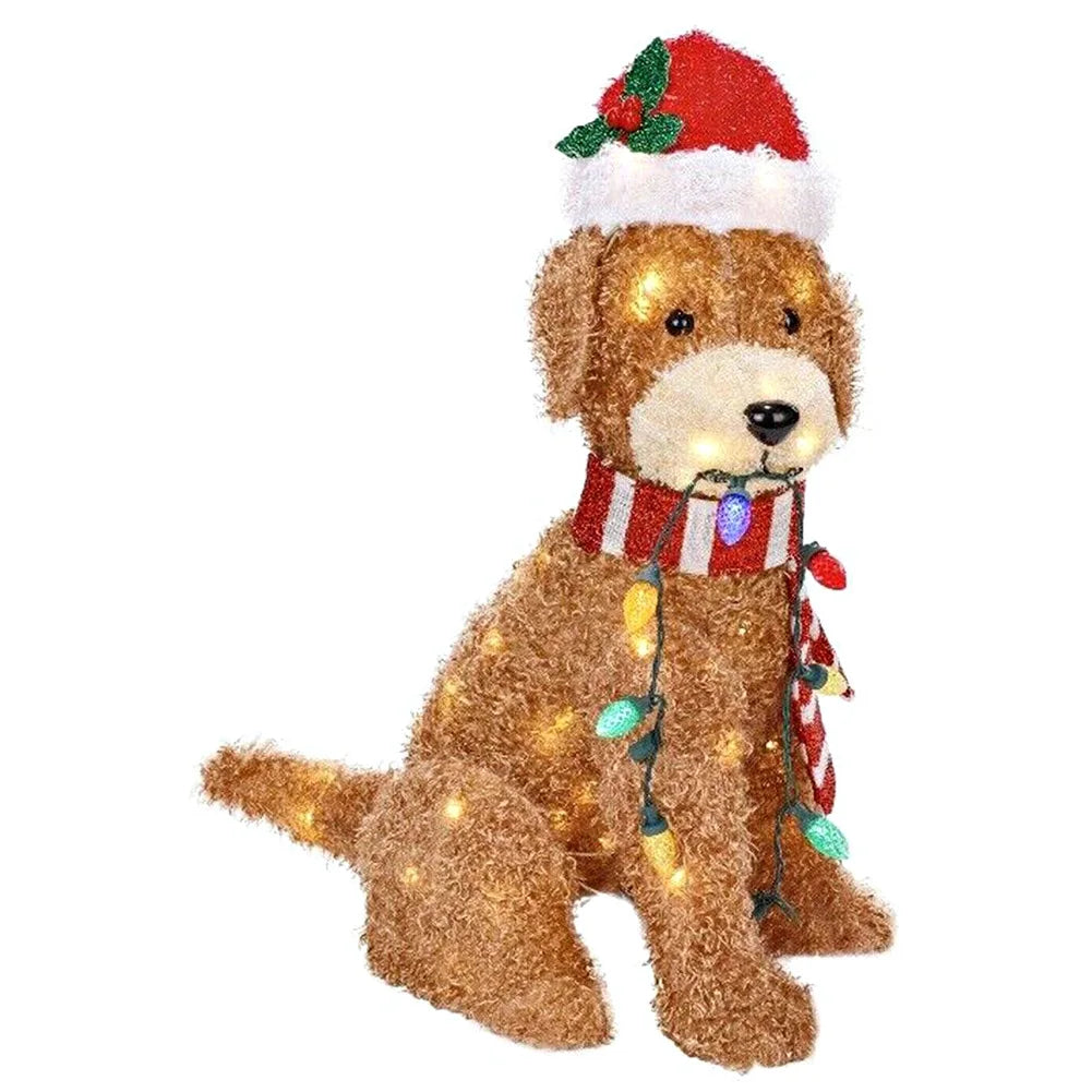 イベント・クリスマス装飾|LEDアクリルプレート型イルミネーション 子犬オーナメント