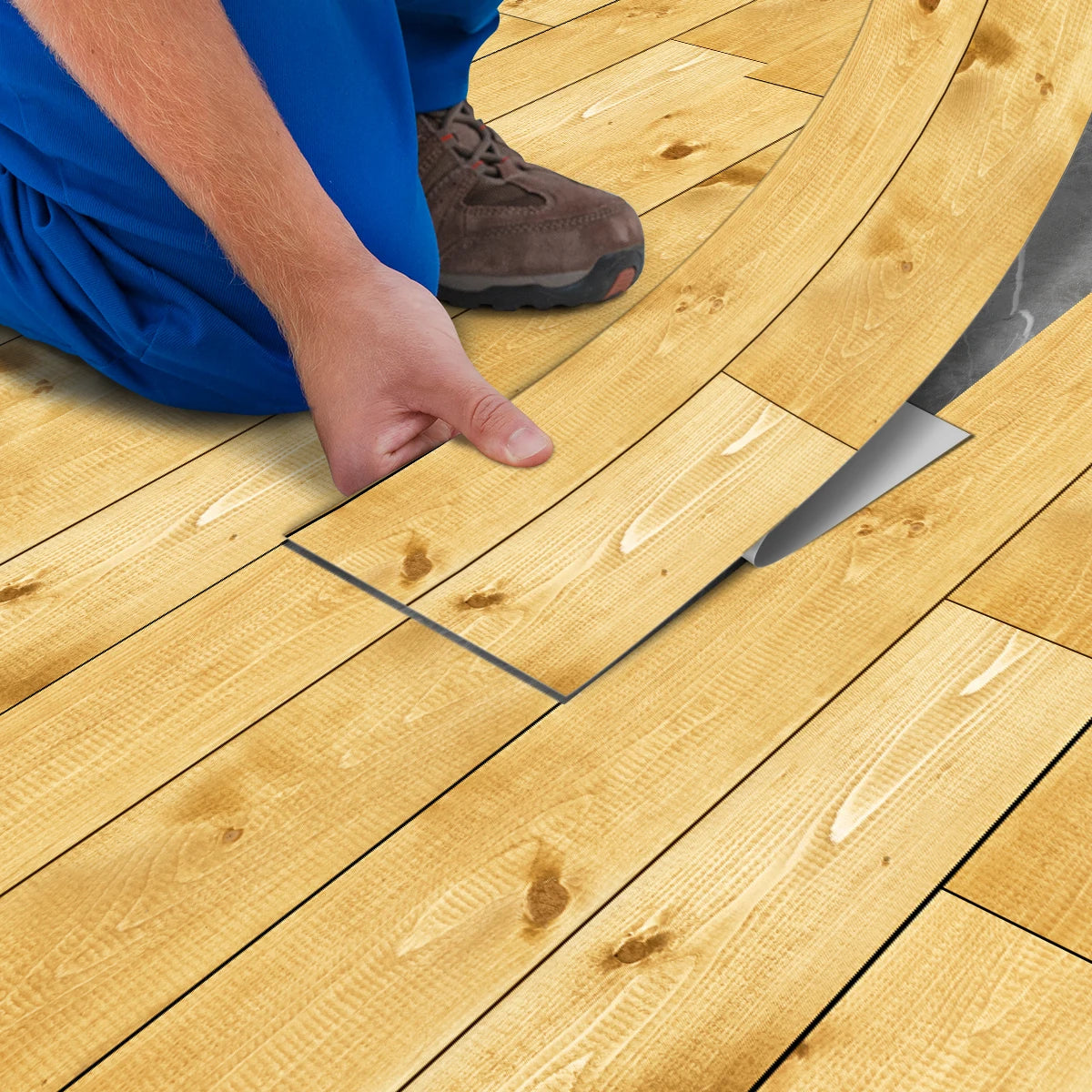 DIY用 ヴィンテージ風木目調 ステッカー 幅15㎝ x 90cm 5枚入