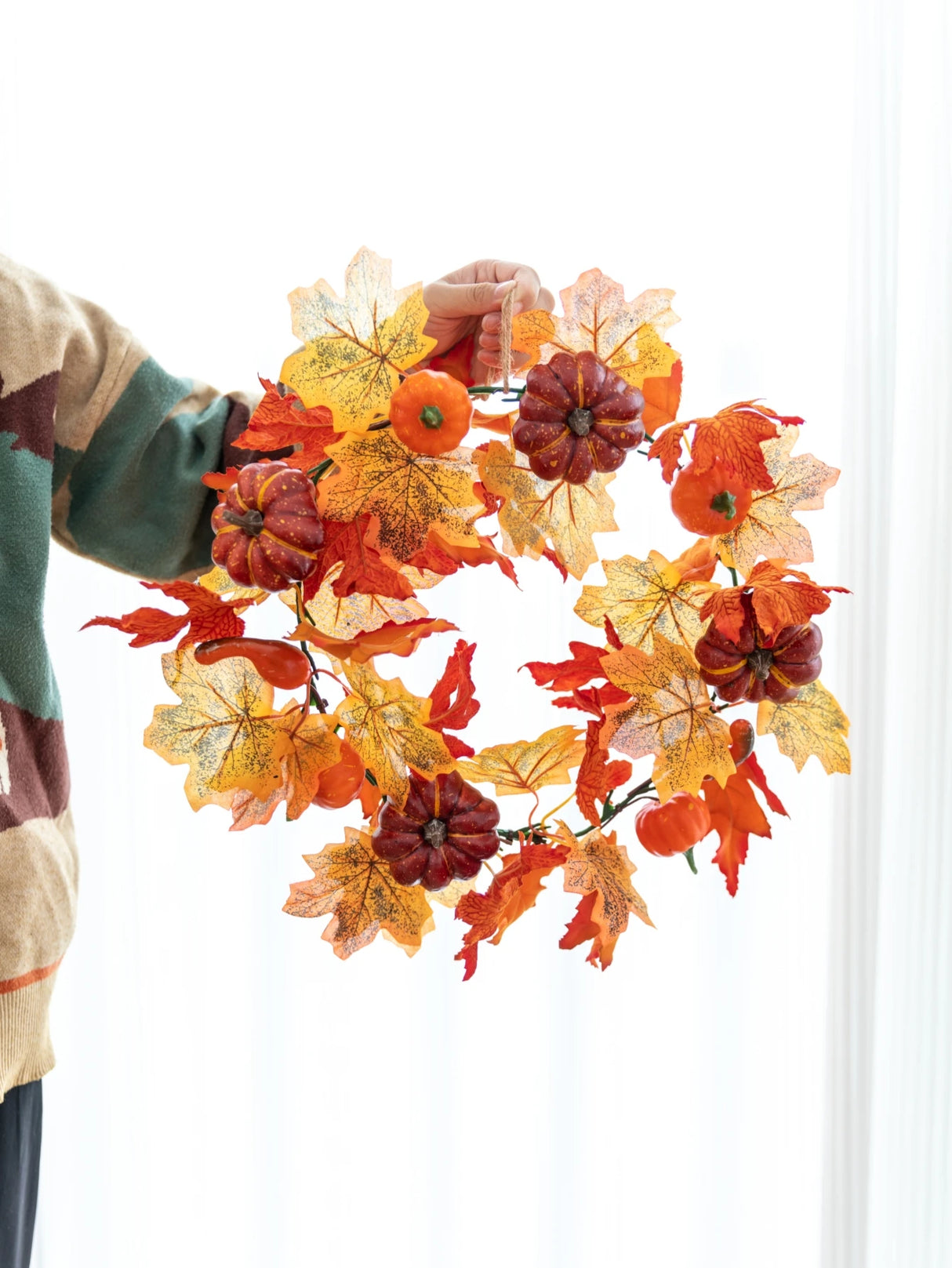 イベント・ハロウィングッズ|秋のカボチャリース - ドア用装飾