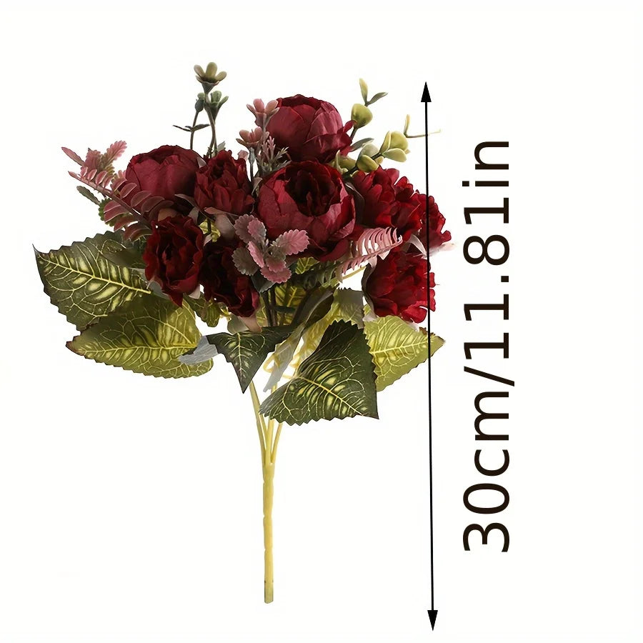 パーティー・インテリア装飾|造花ピオニーフラワーブーケ(30c)