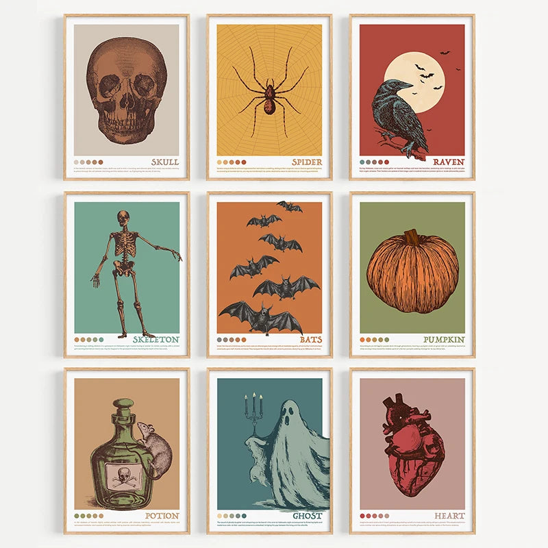 イベント・ハロウィングッズ|ヴィンテージハロウィンキャンバスアートポスター