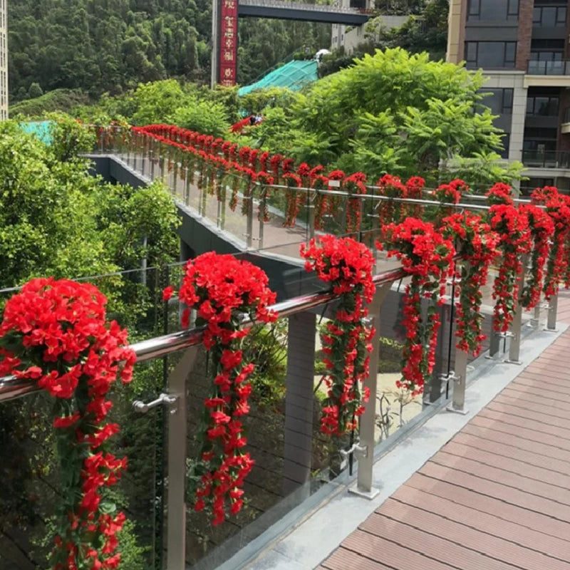 造花ハンギングローズ&アイビー壁掛け