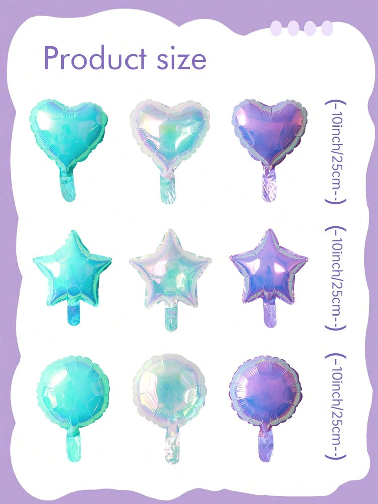 ホログラフィックレインボーバルーン6個セット