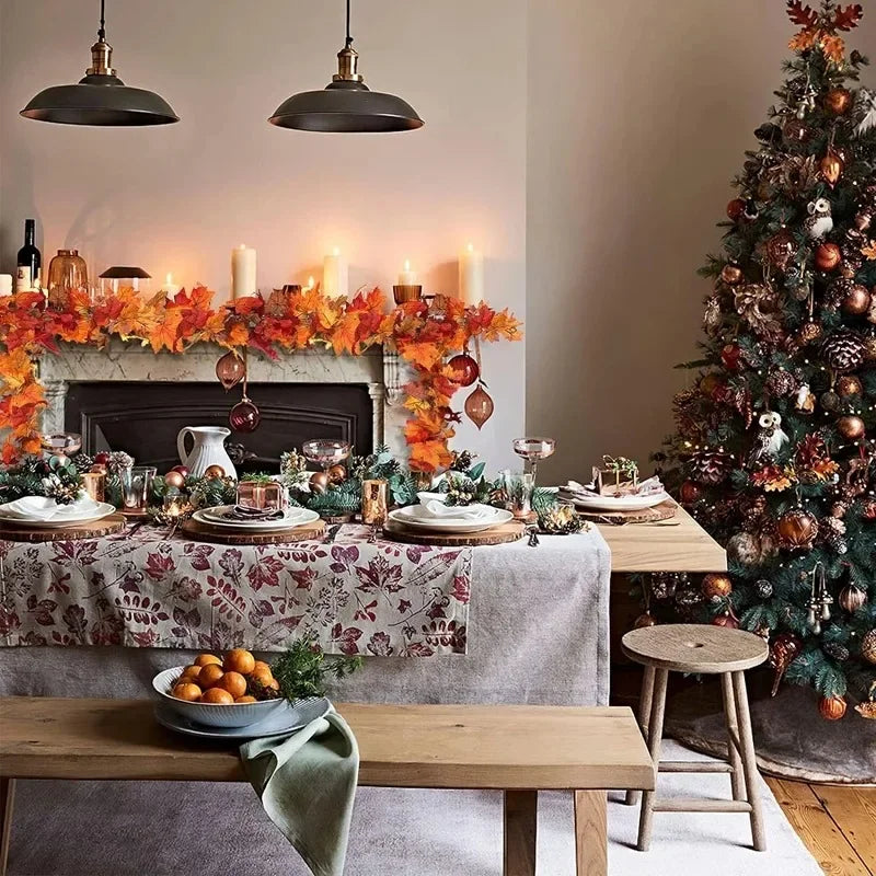 ハロウィンリース|2m メープルリーフガーランド 秋装飾