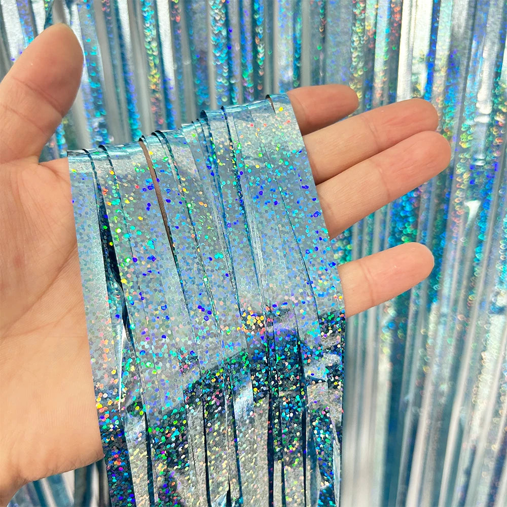 パーティー・インテリア装飾 キラキラ!カーテン 波型/ストレート型 2種類