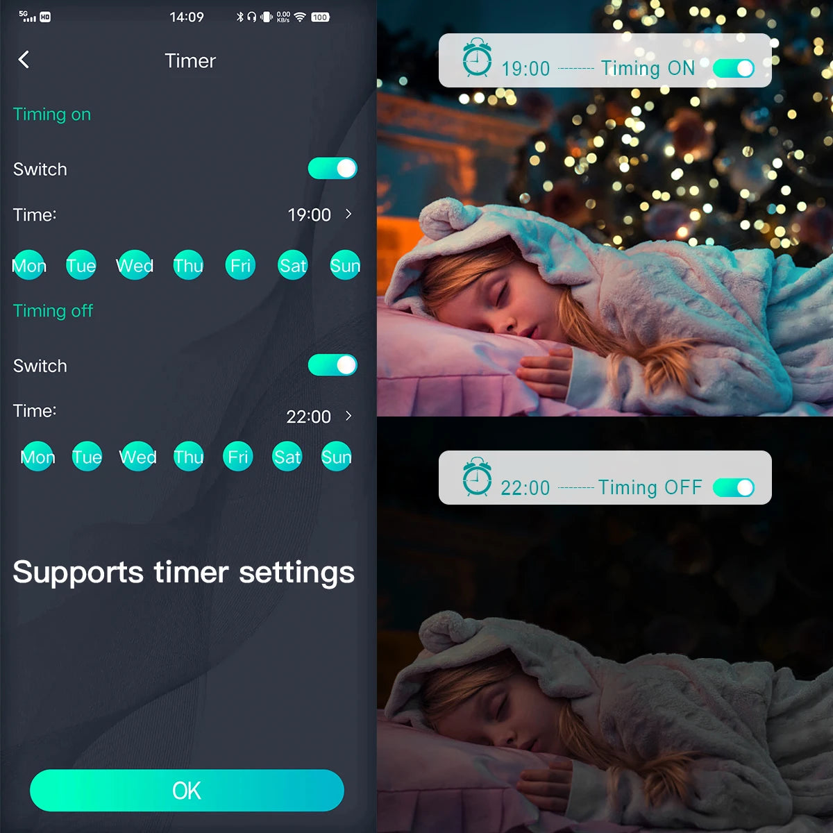 ドレープライト|イベント・クリスマス装飾|Bluetooth対応 LEDストリングライト(5m/10m/15m/20m)