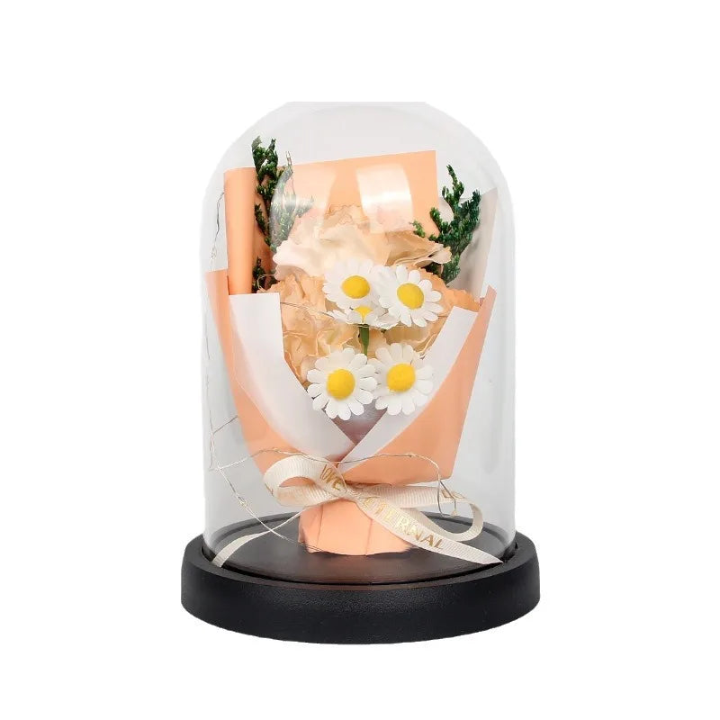 星空ガラスカバーの永遠のバラ