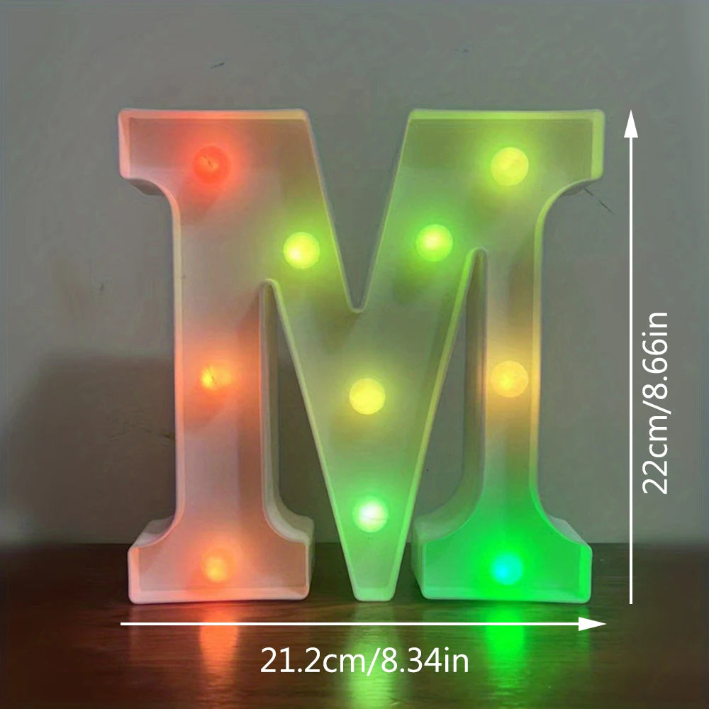 【LED装飾】LEDライト・デコレーションライト(アルファベット/数字)マルチカラー 22cm