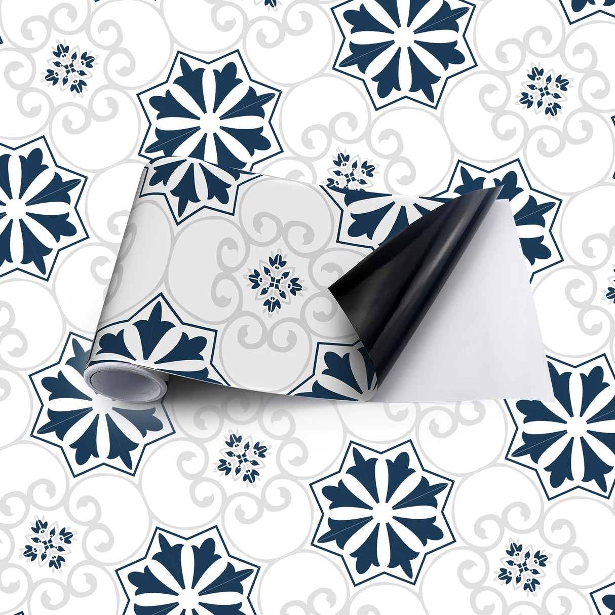 DIYフロアシート モダン柄タイル風パターンシート ステッカー 幅20cm x 300cm