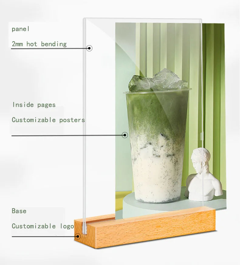 両面クリア卓上アクリルサインホルダー